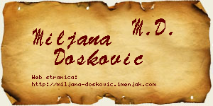 Miljana Dosković vizit kartica